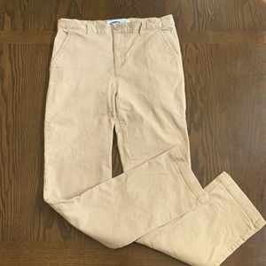 Old Navy khakis boys school uniform long pants 18 skinny stretch built in flex *